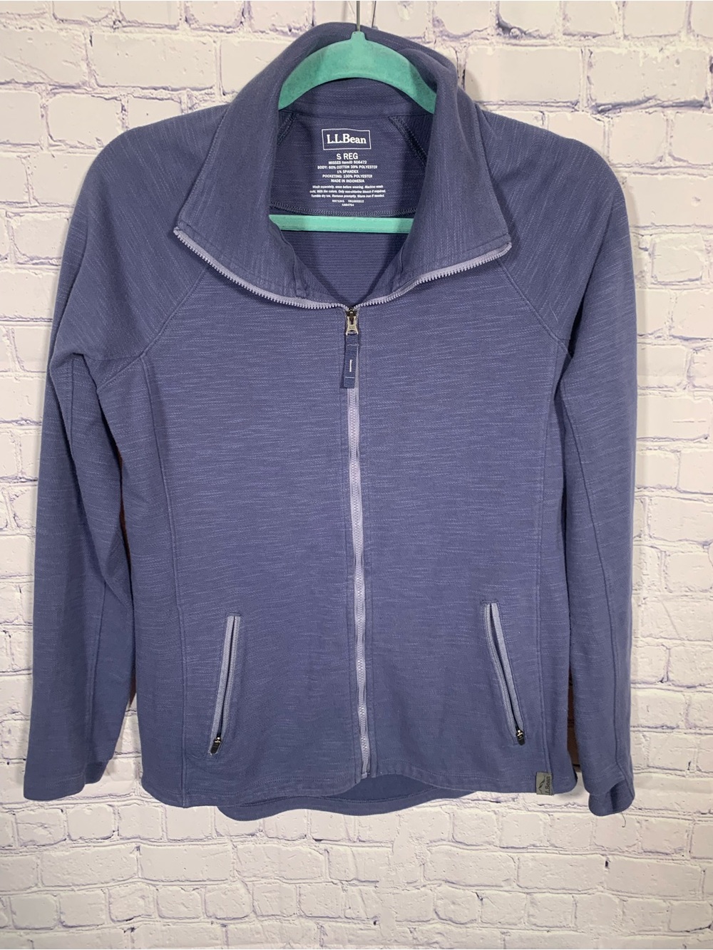 L.L.Bean Womens Lightweight Full Zip Jacket Blue Purple S Casual Layer Outdoor